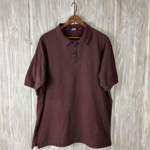Patagonia Polo Shirt Men L Pique Burgundy Organic Cotton Mesh Office Golf Casual